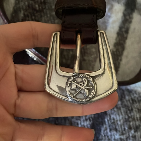 Aquarius Men’s Brown Leather Golf Belt - Picture 6 of 6